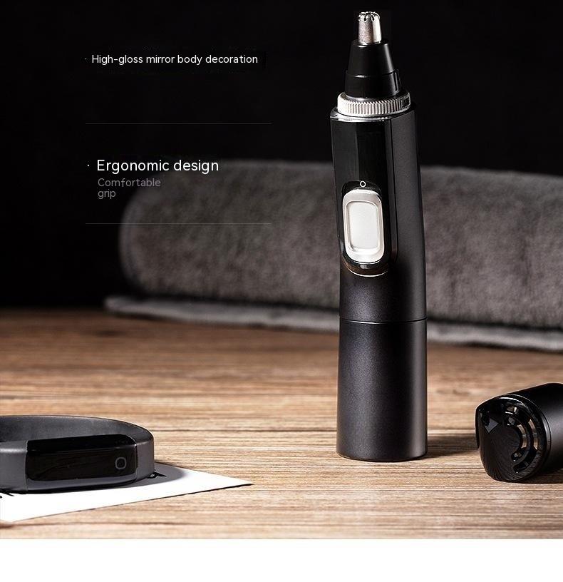 Electric Nose Hair Trimmer for Men - Portable Battery Operated - Black