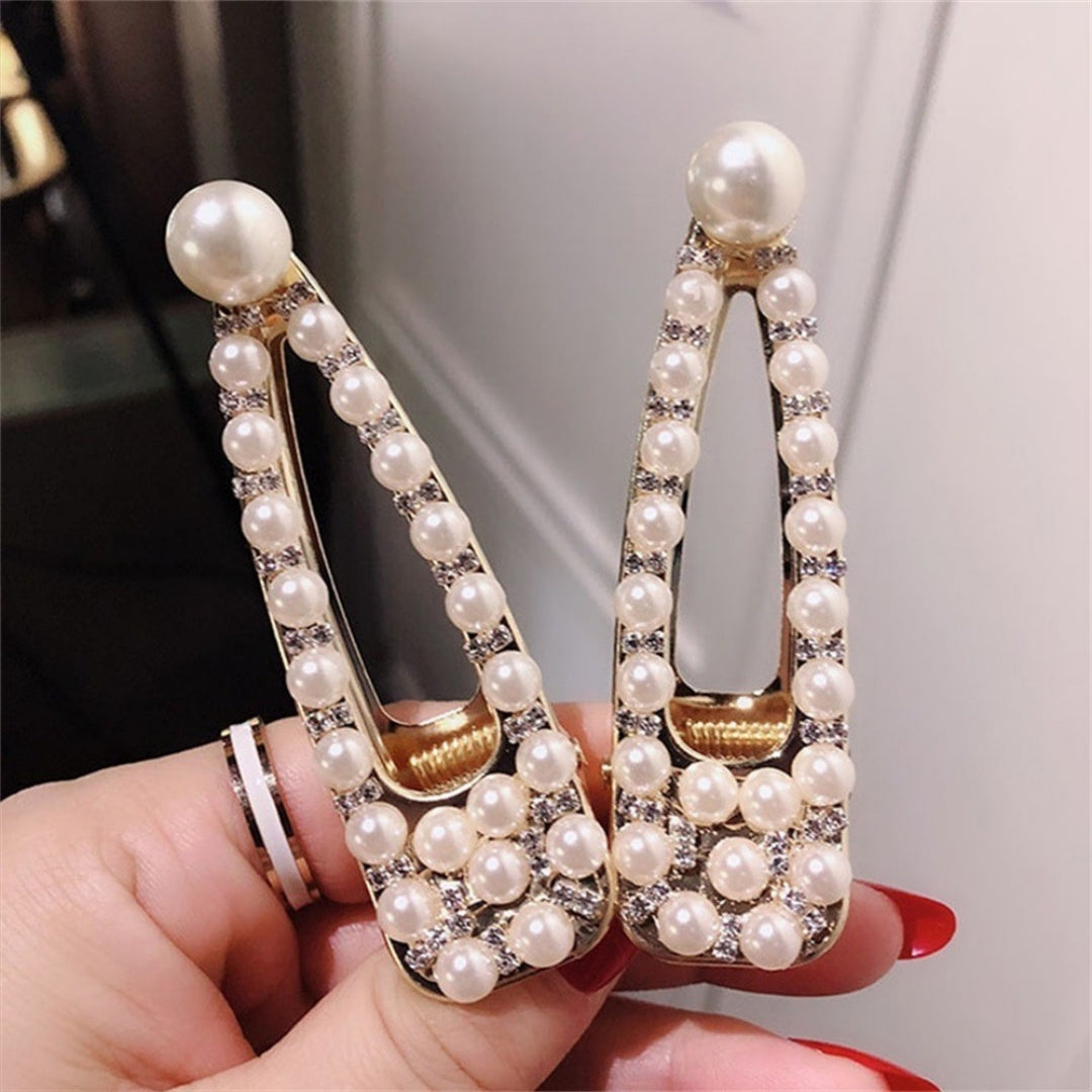 Metallic Hair Clips for Bun Styling with Rhinestones
