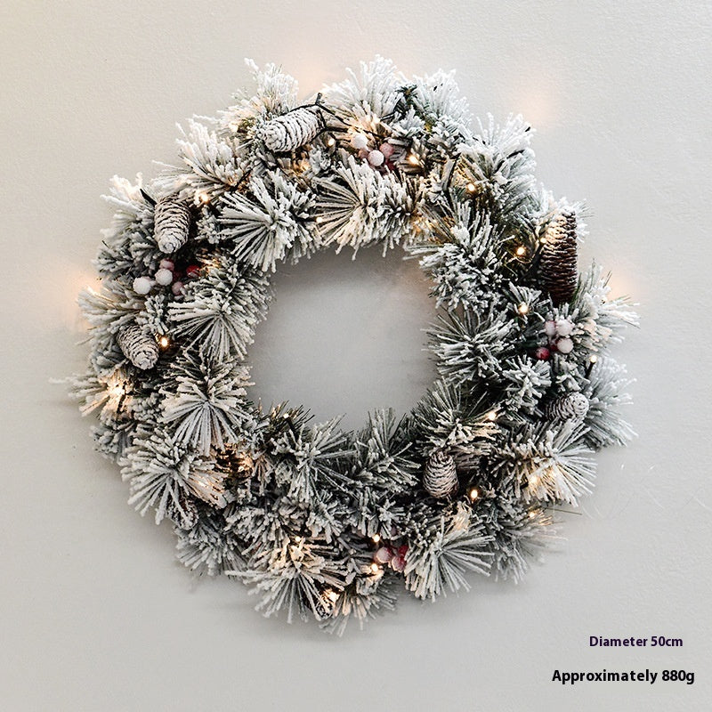 Encrypted Flocking Christmas Garland - Window Decoration for Holiday Festive Decor