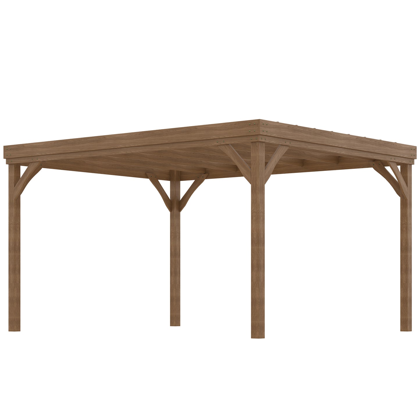 Outdoor Wooden Pergola 10x12 - Brown Grape Vine Gazebo