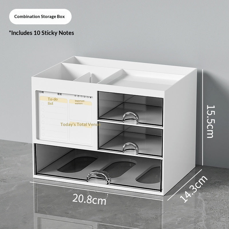 Multi-Functional Transparent Drawer Pen Holder Organizer with Dividers