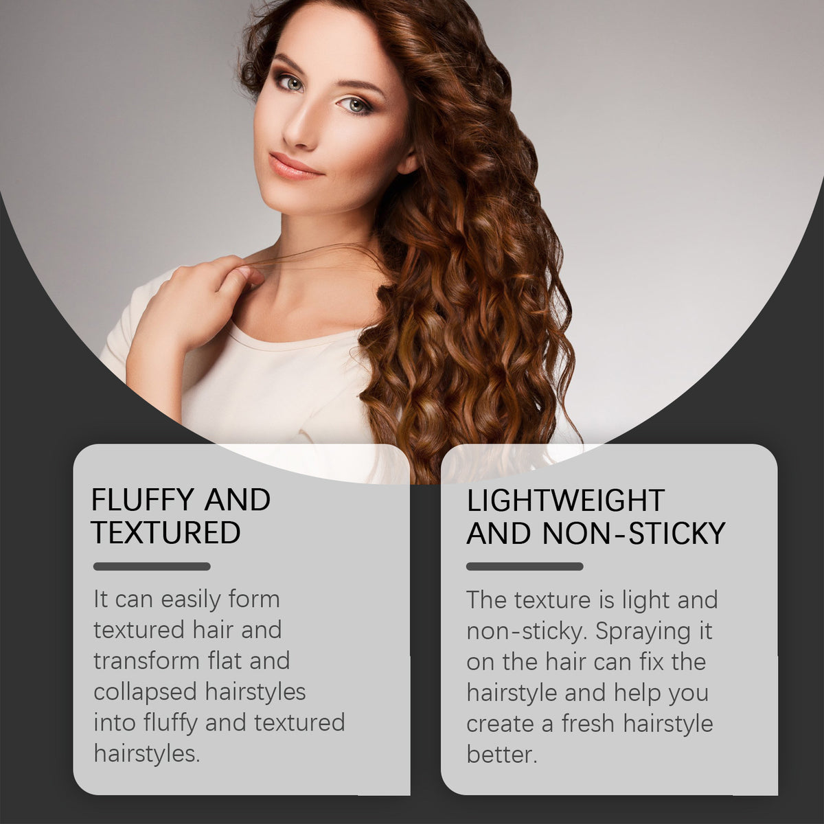 Sea Salt Hair Styling Spray Fluffy Fixative 100ml - Curl & Volume Enhancer