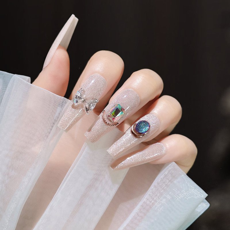 Fake Nail Patches with Jelly Glue - 24 Pieces
