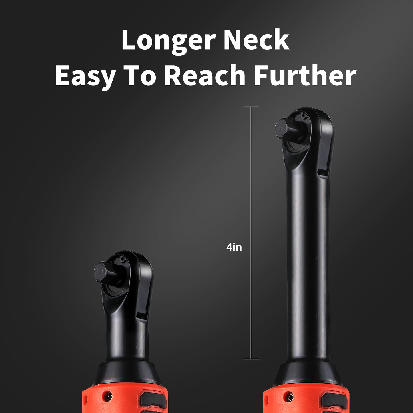 18V Cordless Electric Ratchet Wrench Set with Extended Neck for Automotive Repairs
