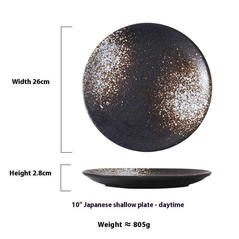 Japanese Ceramic Shallow Plate - 9 or 10 Inch Kitchen Dinnerware - Multiple Colors