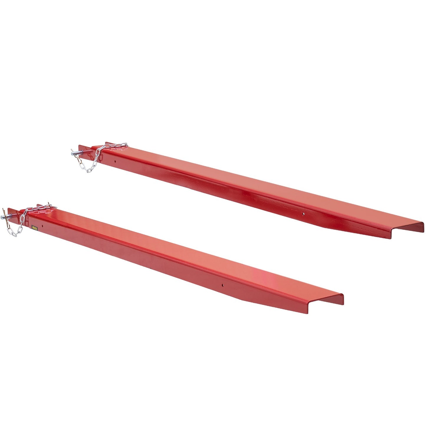 Forklift Pallet Fork Extensions 82 Inch Heavy Duty Steel 1 Pair with Pins - Red