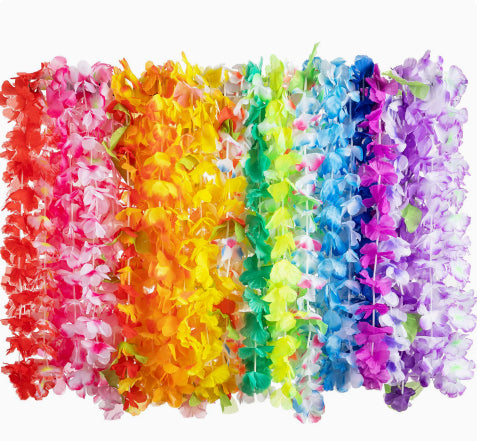 Colorful Flower Garland Headband & Bracelet Set for Parties Festival Handmade Accessories