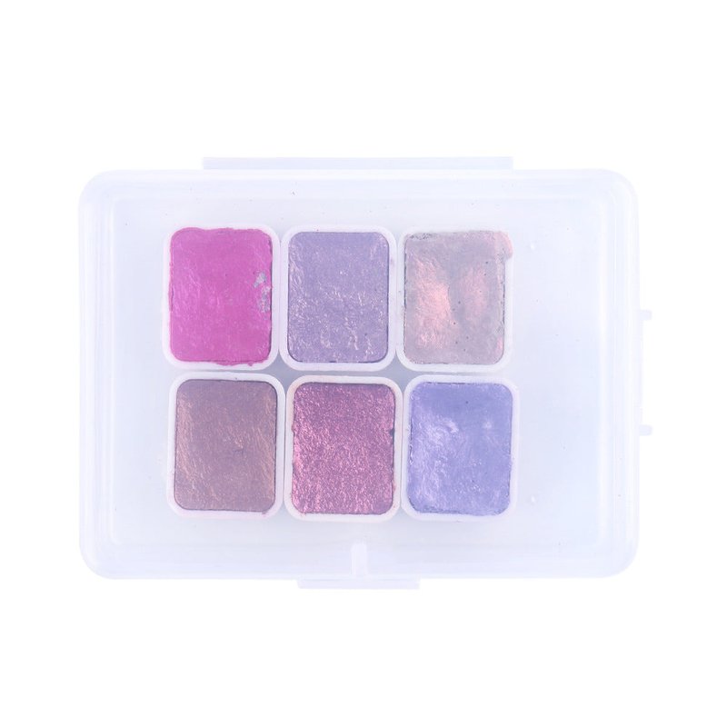 Metallic Pearlescent Nail Watercolor Pigment Set - 6 Shades