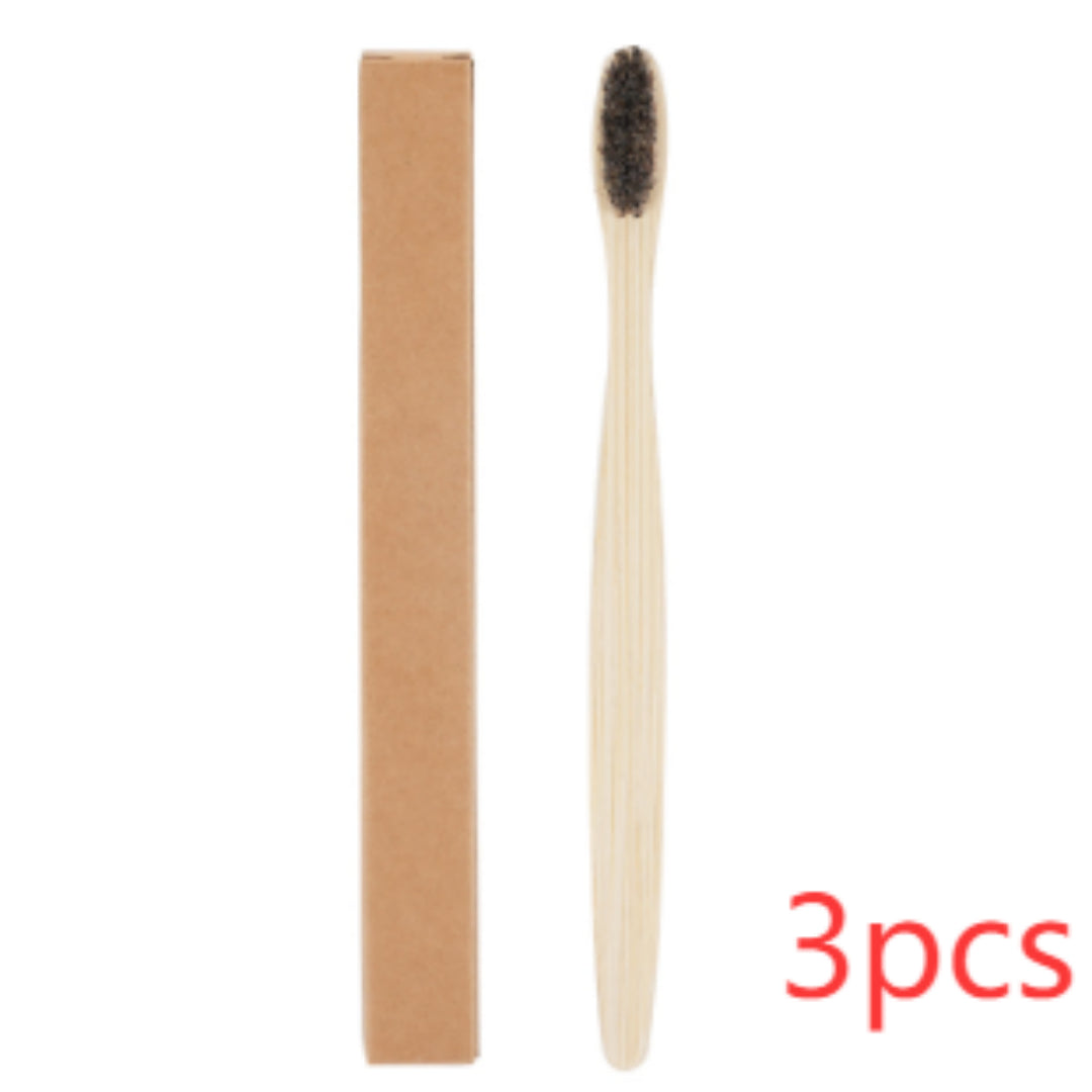 Eco-Friendly Bamboo Toothbrush with Pig & Horse Hair - Degradable & Soft