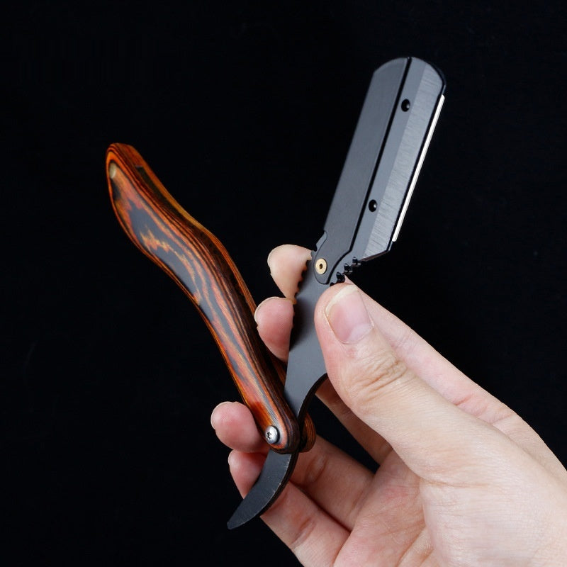 Manual Hairdressing Razor - Stainless Steel - Black