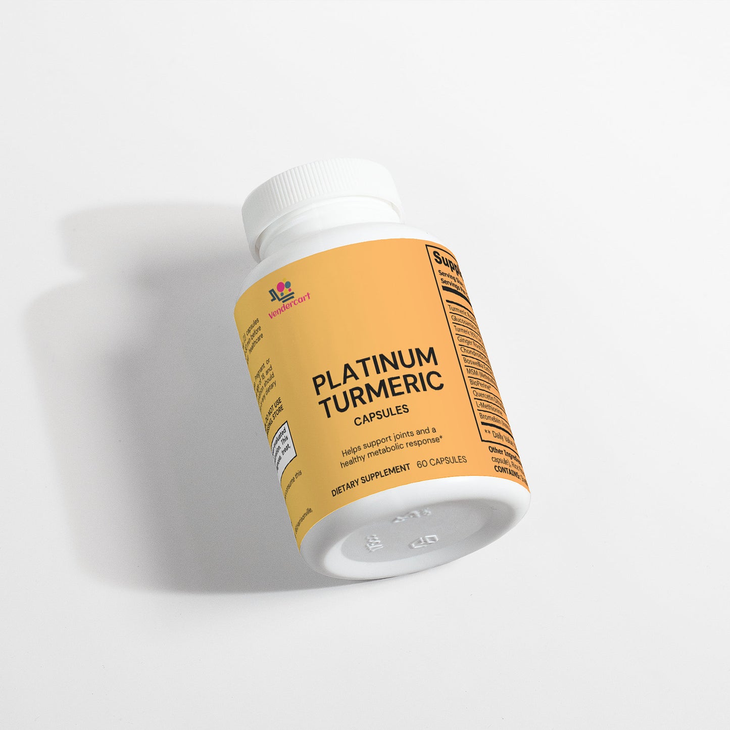 Platinum Turmeric Joint Support Supplement - 60 Capsules with Glucosamine