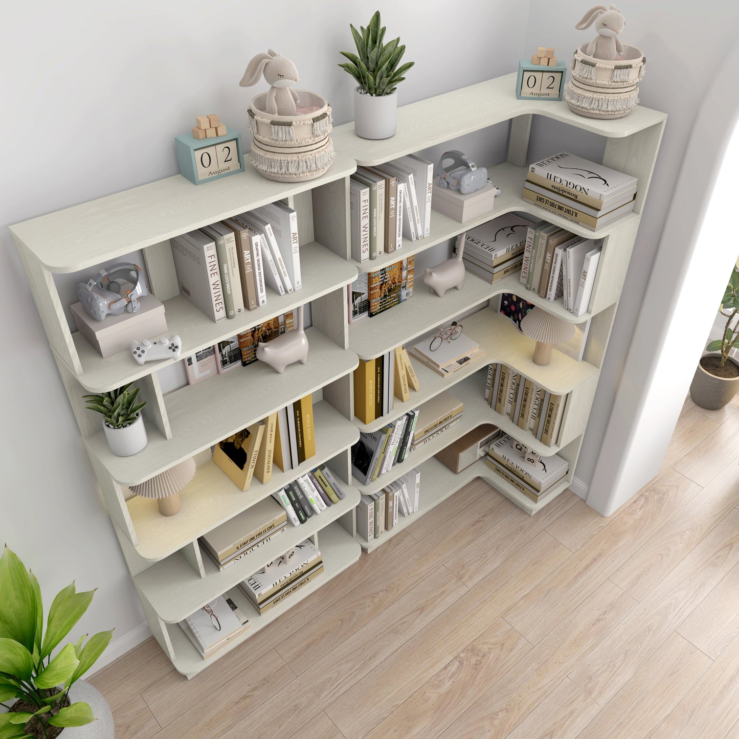 90 Cm Space Saving Corner Bookshelf 80 Bookcase Extendable Free