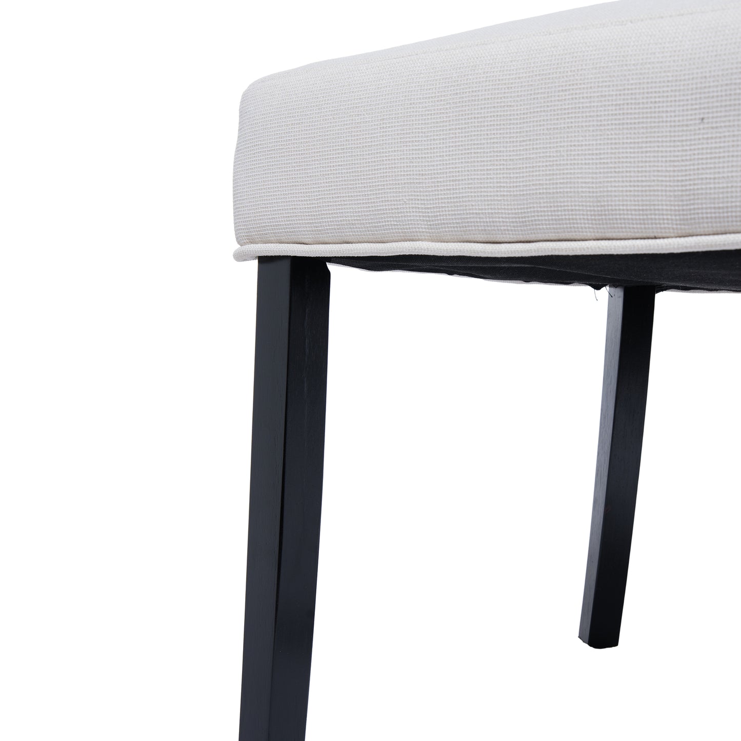 Modern Tufted Dining Chairs - Set of 2 Linen Upholstery Beige