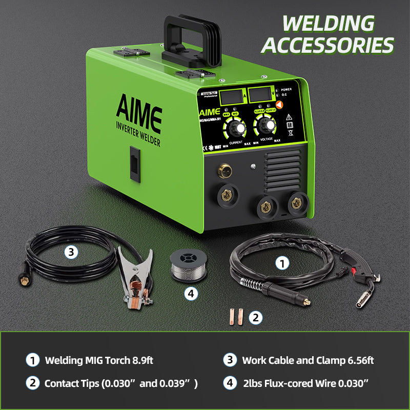 140A MIG Welder 3-in-1 TIG Lift Flux-Core Manual Welding Machine LED Display