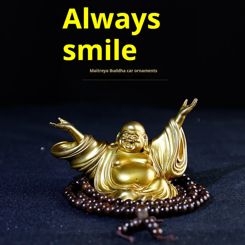 Decorative Brass Car Ornament Chinese Traditional Craft 10x5x6cm Gold Antique