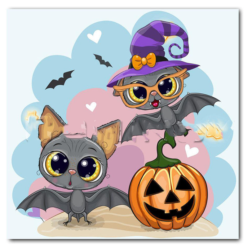 Halloween Cat Diamond Painting Kit - Embroidery Cross Stitch Art for Home Decor