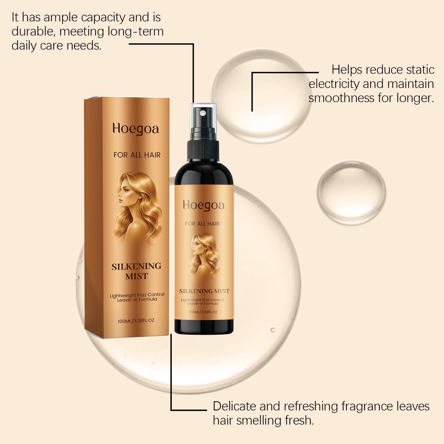 Silkening Face & Hair Mist - Hydrating 100ml Beauty Spray for Skin & Hair