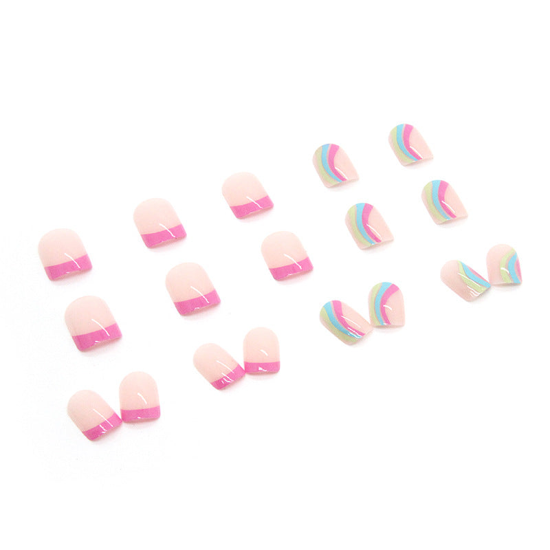Multicolor Nail Sticker Set for Summer Nail Art - 24 Pieces