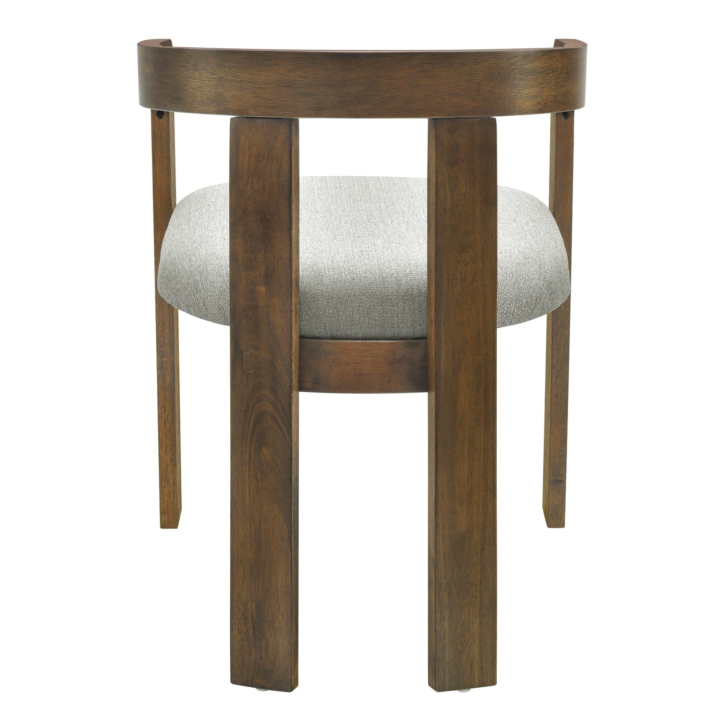 Set of 2 Modern Barrel Dining Chairs - Upholstered Rubber Wood Frame