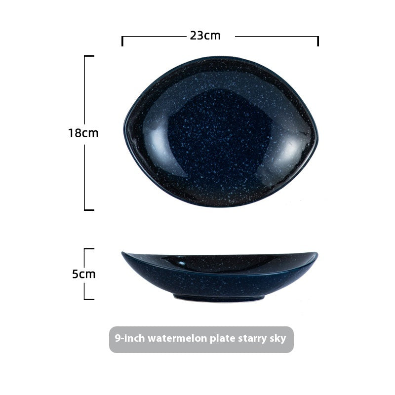 Oval Ceramic Salad Plate - Irregular Shape, 9 & 10 Inch Options, Multiple Colors