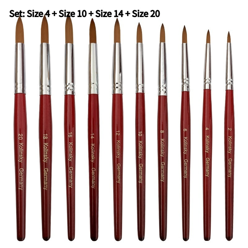 Nail Art Crystal Pen with Round Tip - Wooden Handle, Multiple Colors