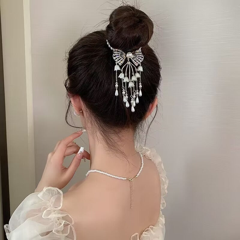 Ponytail Clip Hair Pin - Alloy Back Head Ball Clip