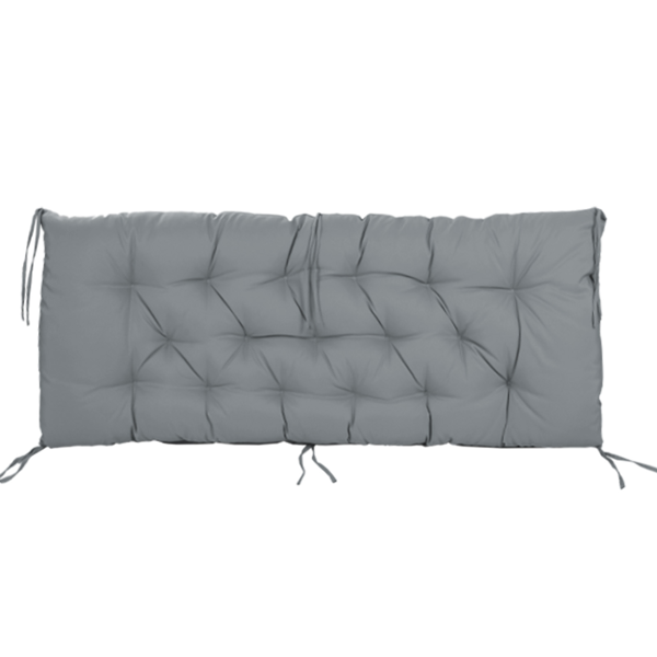 60-Inch Outdoor Swing Cushion - Waterproof, 4-Inch Thick with Backrest, Light Grey