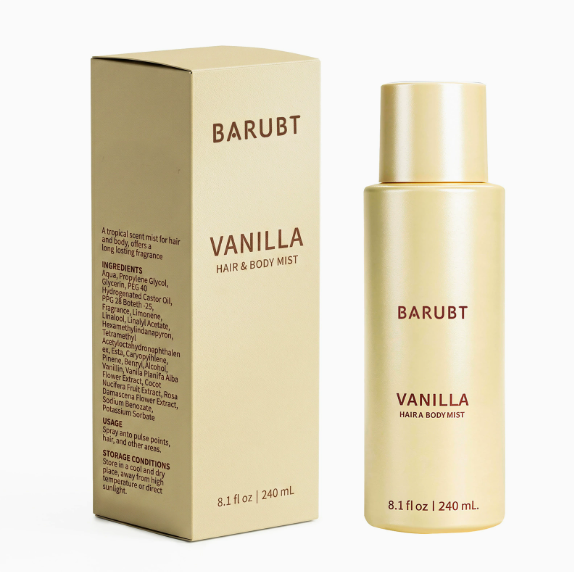 Vanilla Coconut Hair & Body Mist – 240ml Non-Sticky Spray