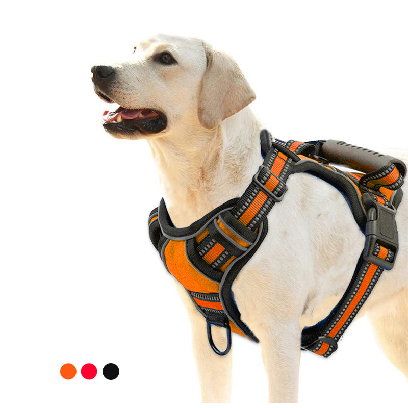 No Pull Breathable Reflective Dog Harness with Adjustable Size and Color Options