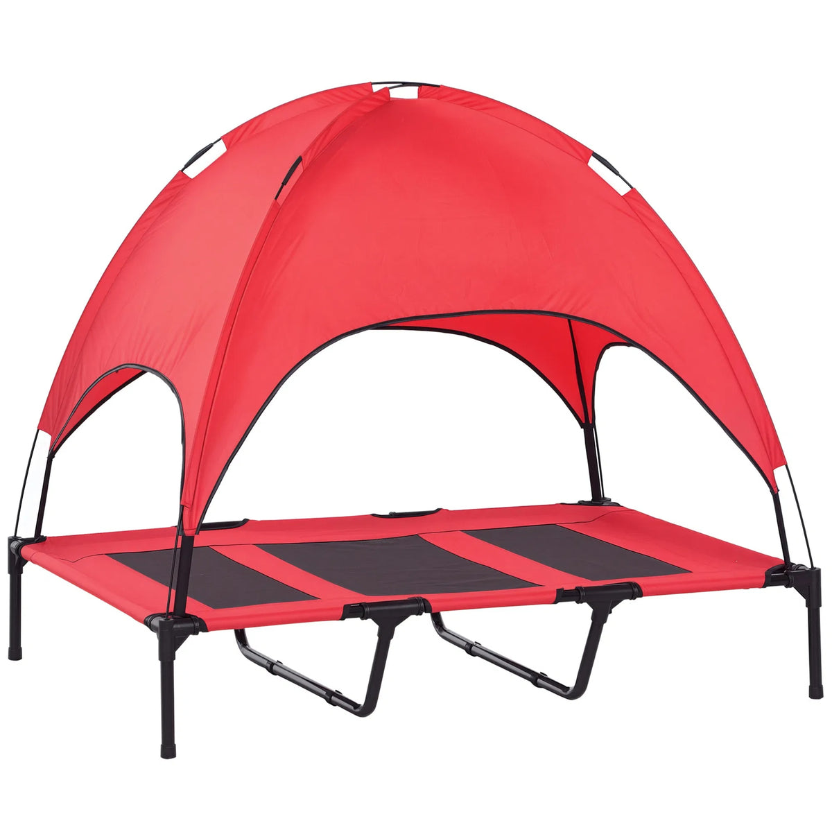 Elevated Dog Cot Bed with Canopy Shade - Portable Outdoor Pet Bed for Medium & Large Dogs