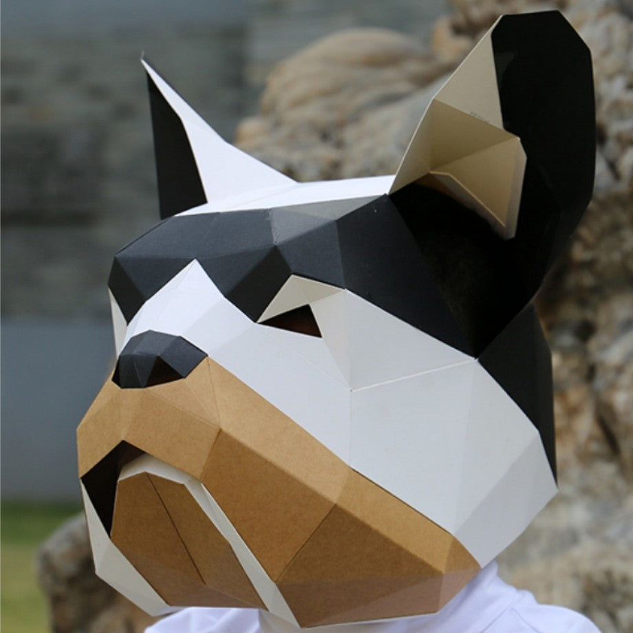 Creative Paper Mask Headgear for Holiday Party Decorations - Bulldog Style