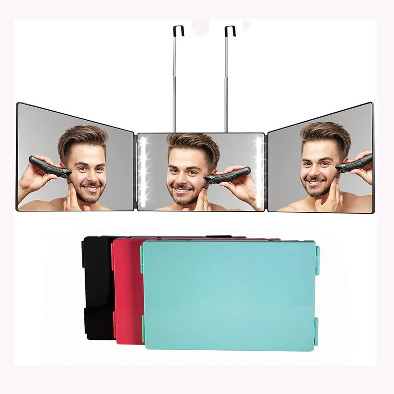 Retractable Adjustable Cosmetic Mirror with 3 Sides for Bathroom & Home