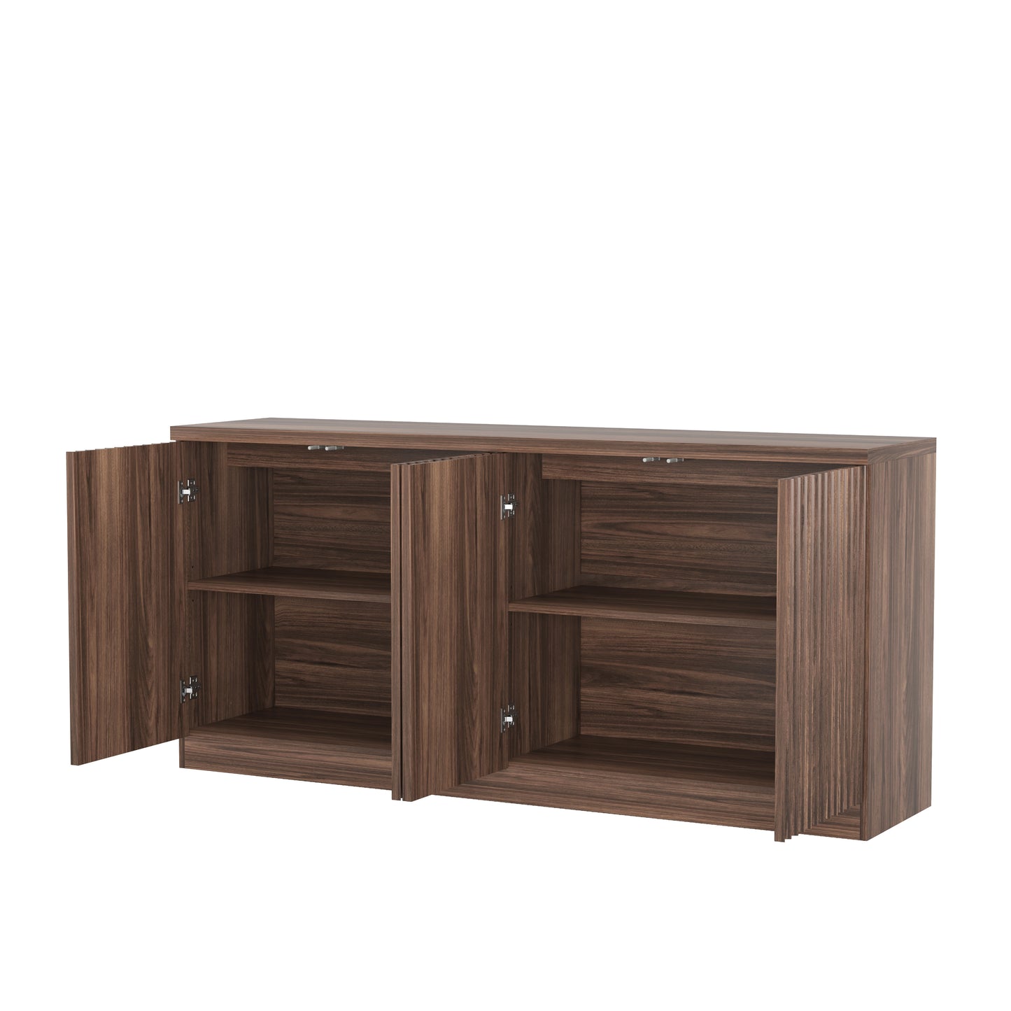 Buffet Cabinet with Storage - 62.6" Wooden Sideboard in Walnut