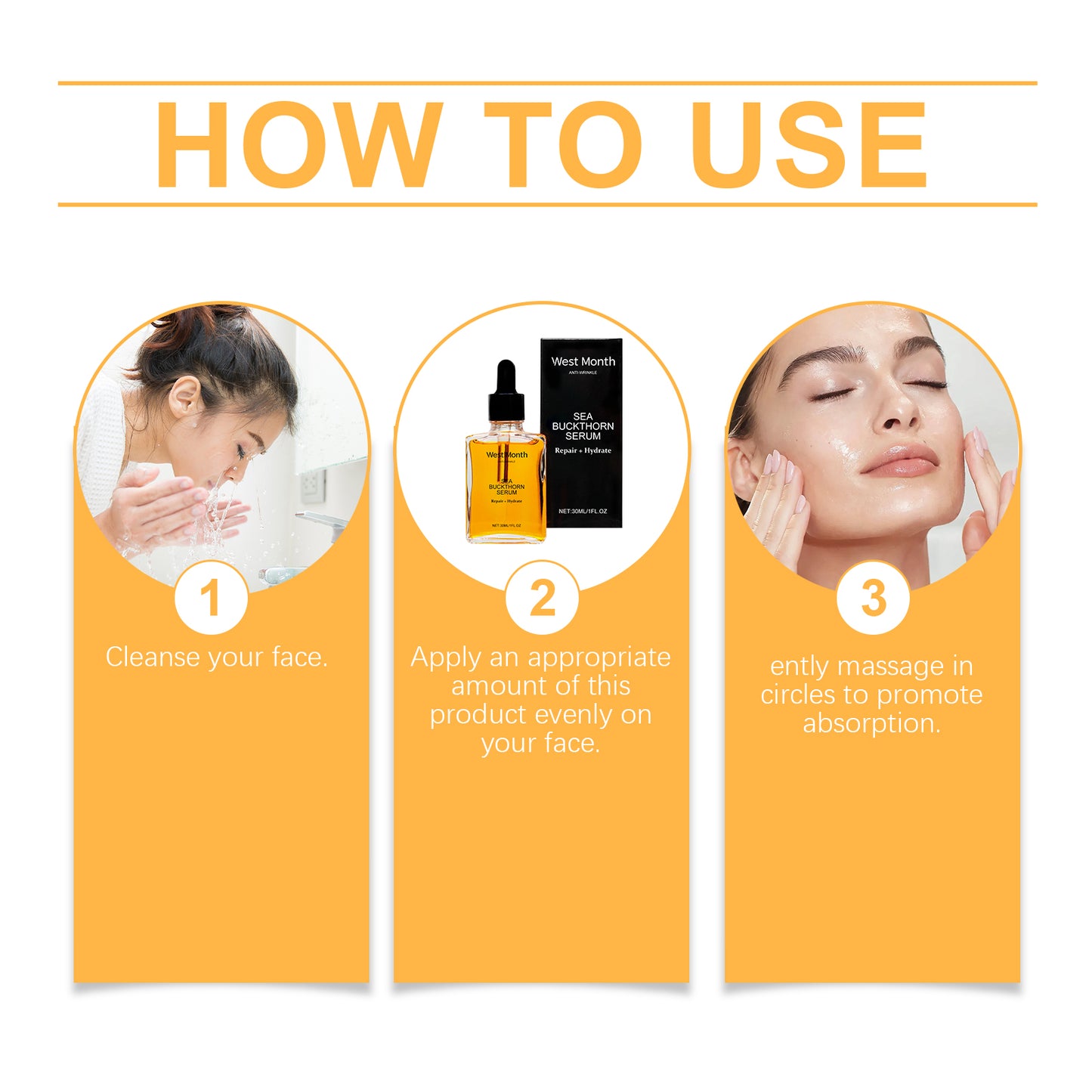 Sea Buckthorn Moisturizing Face Serum with Hyaluronic Acid - 30ml