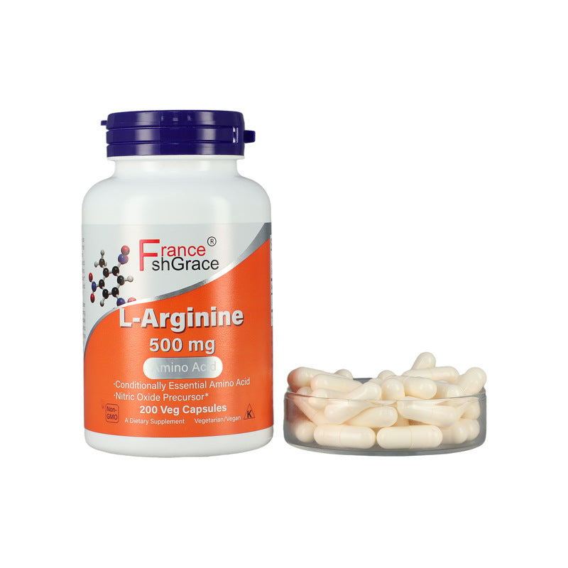 Arginine 500MG Dietary Supplement - 200 Capsules for Heart & Blood Health