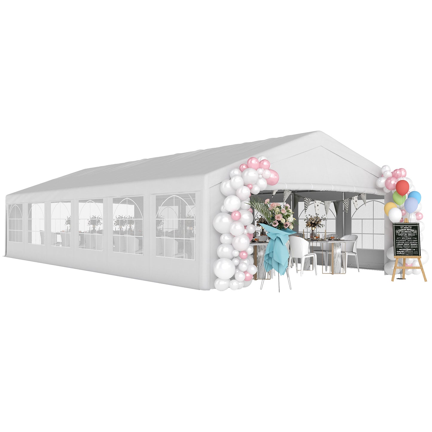 20' x 40' Large Wedding Tent with Removable Sidewalls - White