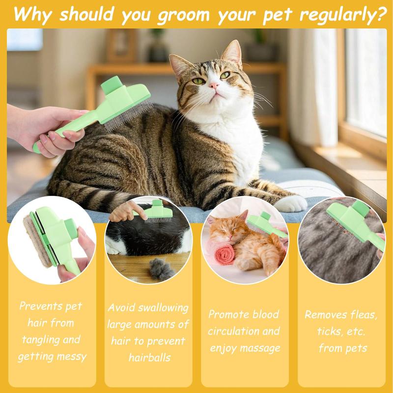 Pet Hair Remover Comb for Long Hair Knot Removal & Grooming - Self-Cleaning Massage Tool
