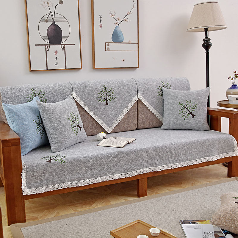 Four Seasons Cotton Linen Cushion Cover for Sofa Home Decor