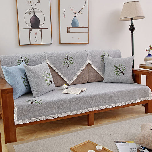 Four Seasons Cotton Linen Cushion Cover for Sofa Home Decor