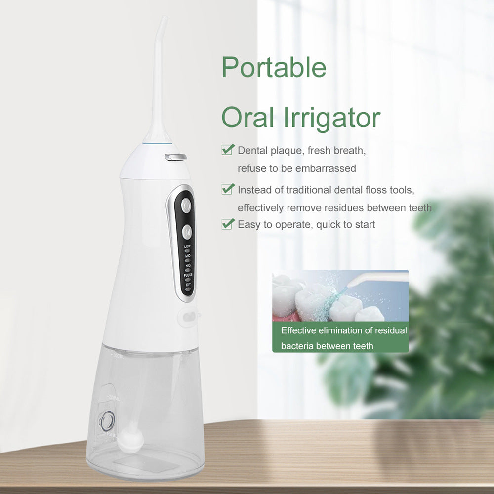 Portable Water Flosser with 5 Modes, Rechargeable Oral Irrigator, IP8 Waterproof