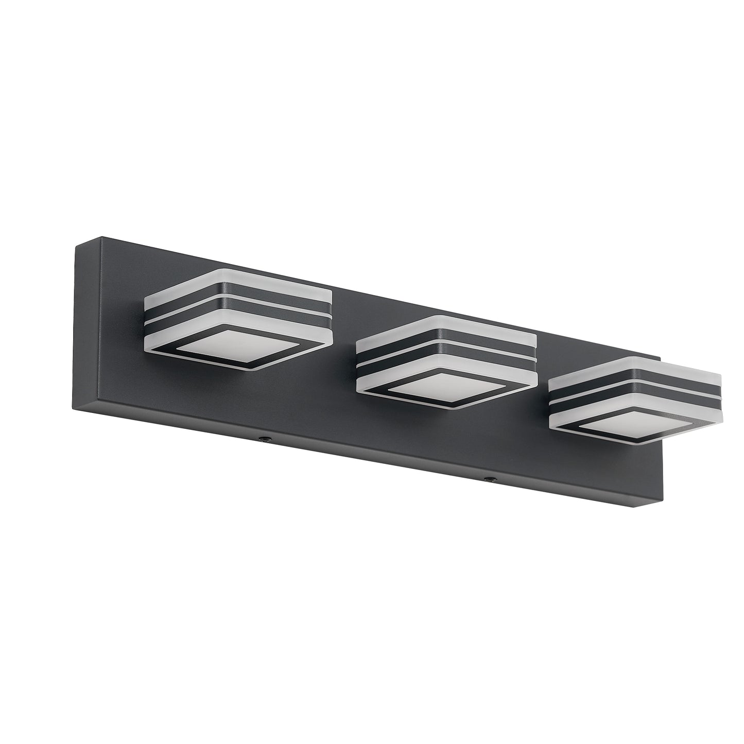 Matte Black LED Vanity Light Fixtures 3-Light Wall Sconce for Bathroom