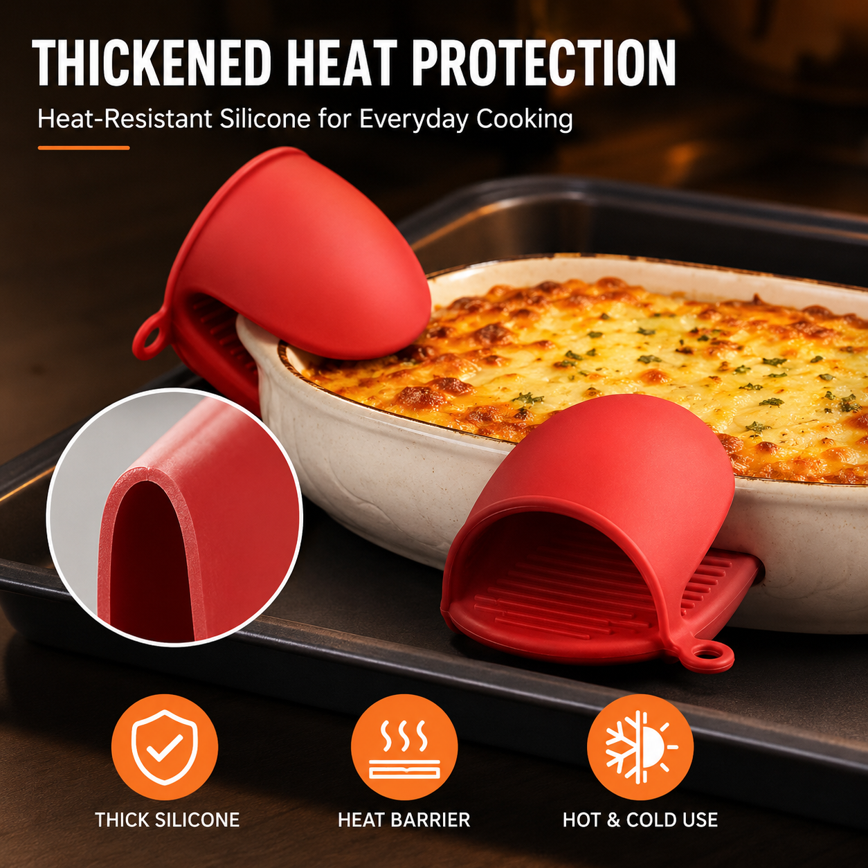 Heat-Resistant Silicone Oven Glove Clips - Anti-Scalding Non-Slip Baking Accessories