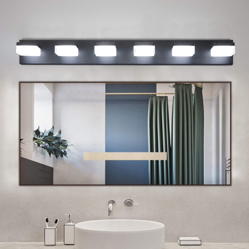 Modern Black LED Makeup Mirror Wall Light Fixture for Bathroom & Vanity