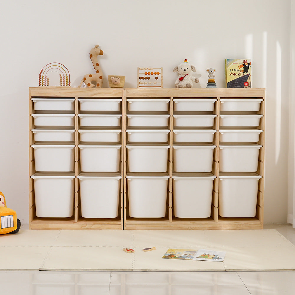 Large Capacity Wooden Toy Storage Cabinet for Kids & Office
