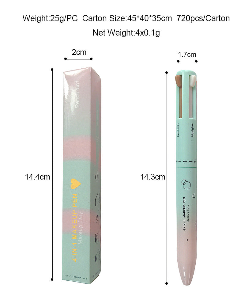 4-in-1 Multifunctional Makeup Pen - Eyeliner, Lip Liner, Brow & Highlighter