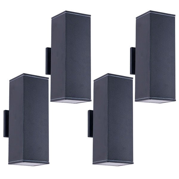 12in Modern Outdoor Wall Lights 4 Pack - Up & Down Porch Lighting Aluminum Waterproof Fixture