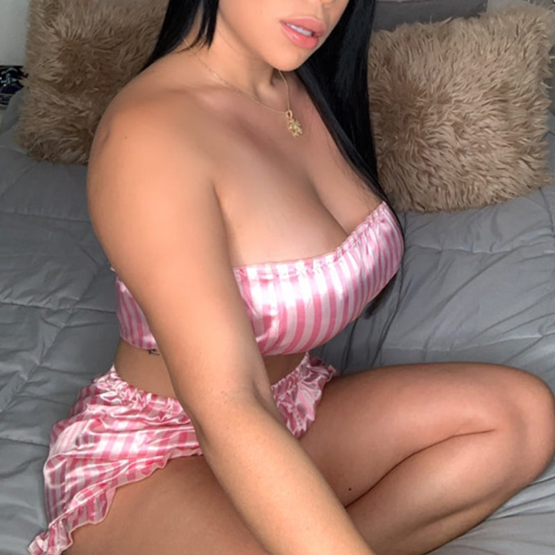 Women's Striped Pajama Set - Comfortable Casual Sleepwear for Women
