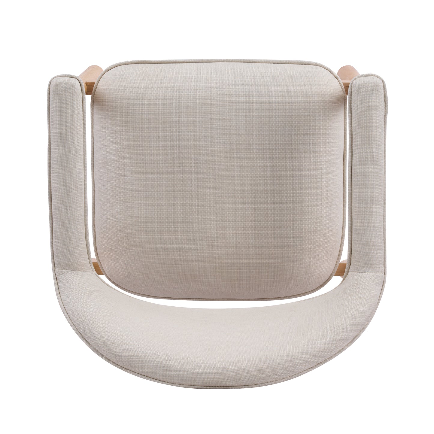 Beige Upholstered Dining Chairs with Curved Back - Set of 2