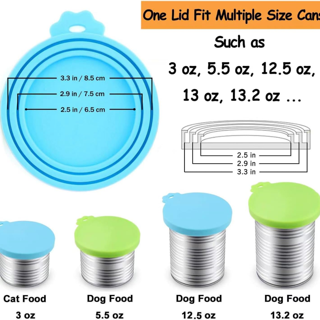 Silicone Pet Food Can Cover - Universal Can Lid for Dog and Cat Food