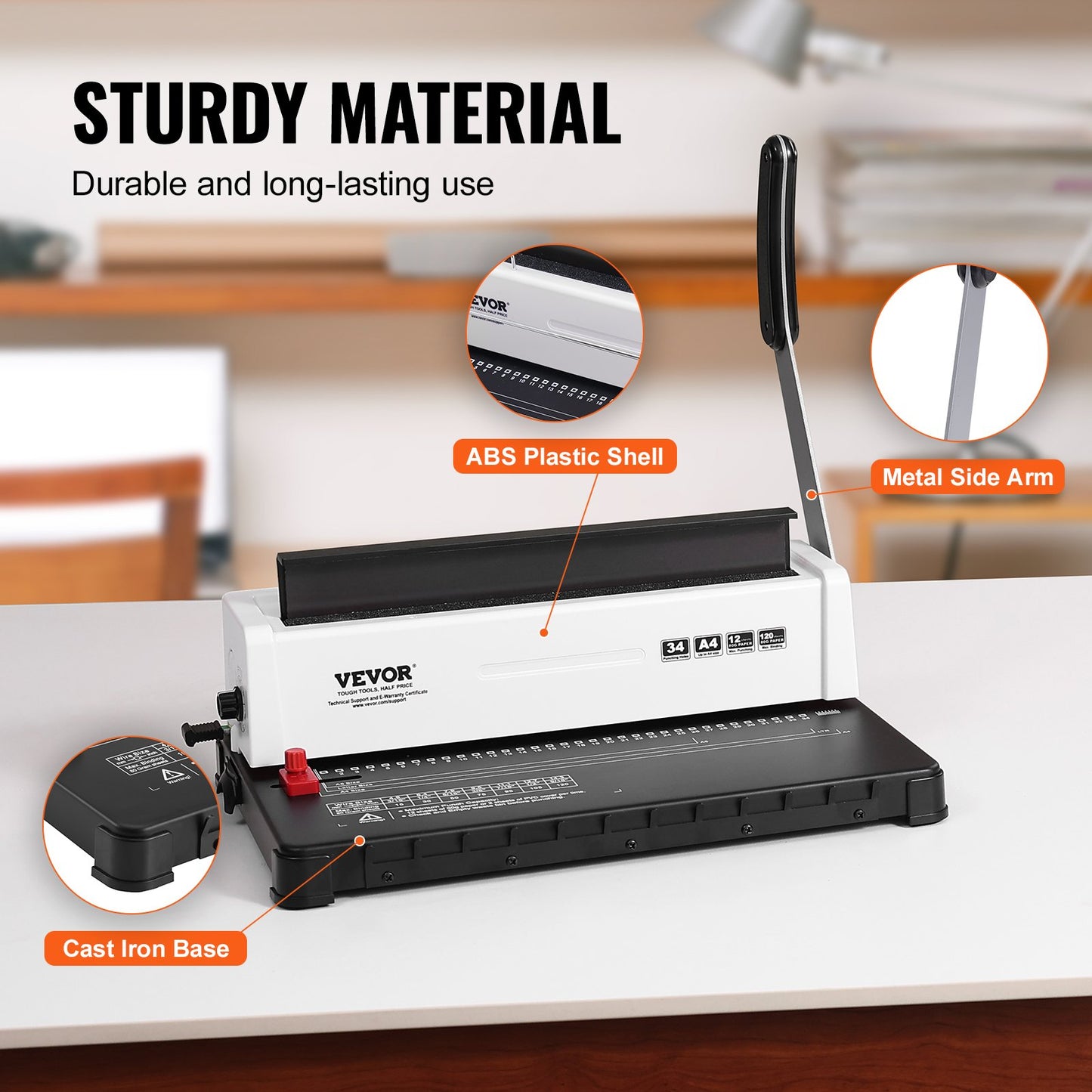 Manual Coil Spiral Binding Machine - 120 Sheets Capacity